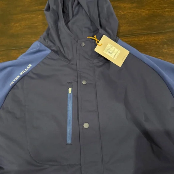 Peter Millar Men's Medium Sport Navy / Navy Weld Half-Snap Hoodie MSRP $245 - Picture 8 of 11